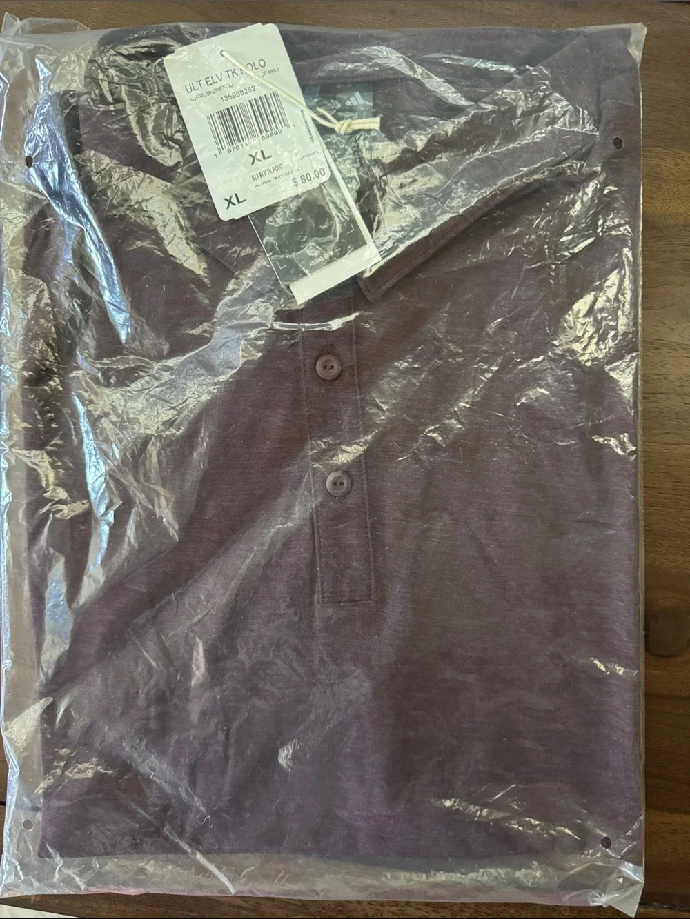 adidas Men's Heathered Burgundy Polo